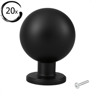 20X Deurknop 24mm Zwart – Madison - BY MJM - GMJ72-20