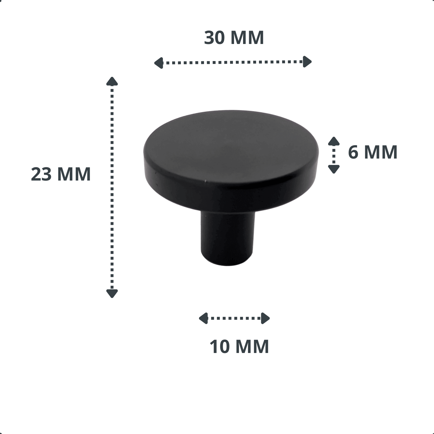 20X Deurknop 30mm Zwart – Harbor - BY MJM - GMJ91-20