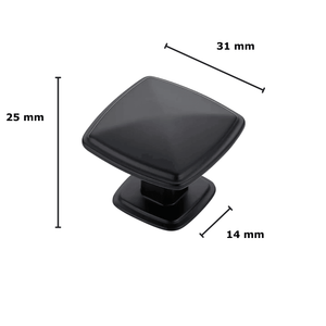 20X Deurknop 31mm Aluminium Zwart – Texas - BY MJM - GMJ106-20