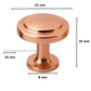 20X Deurknop 32mm Rose Goud – Memphis - BY MJM - GMJ25-20