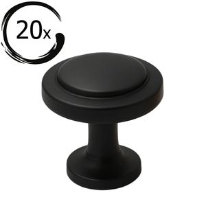 20X Deurknop 32mm Zwart – Memphis - BY MJM - GMJ24-20