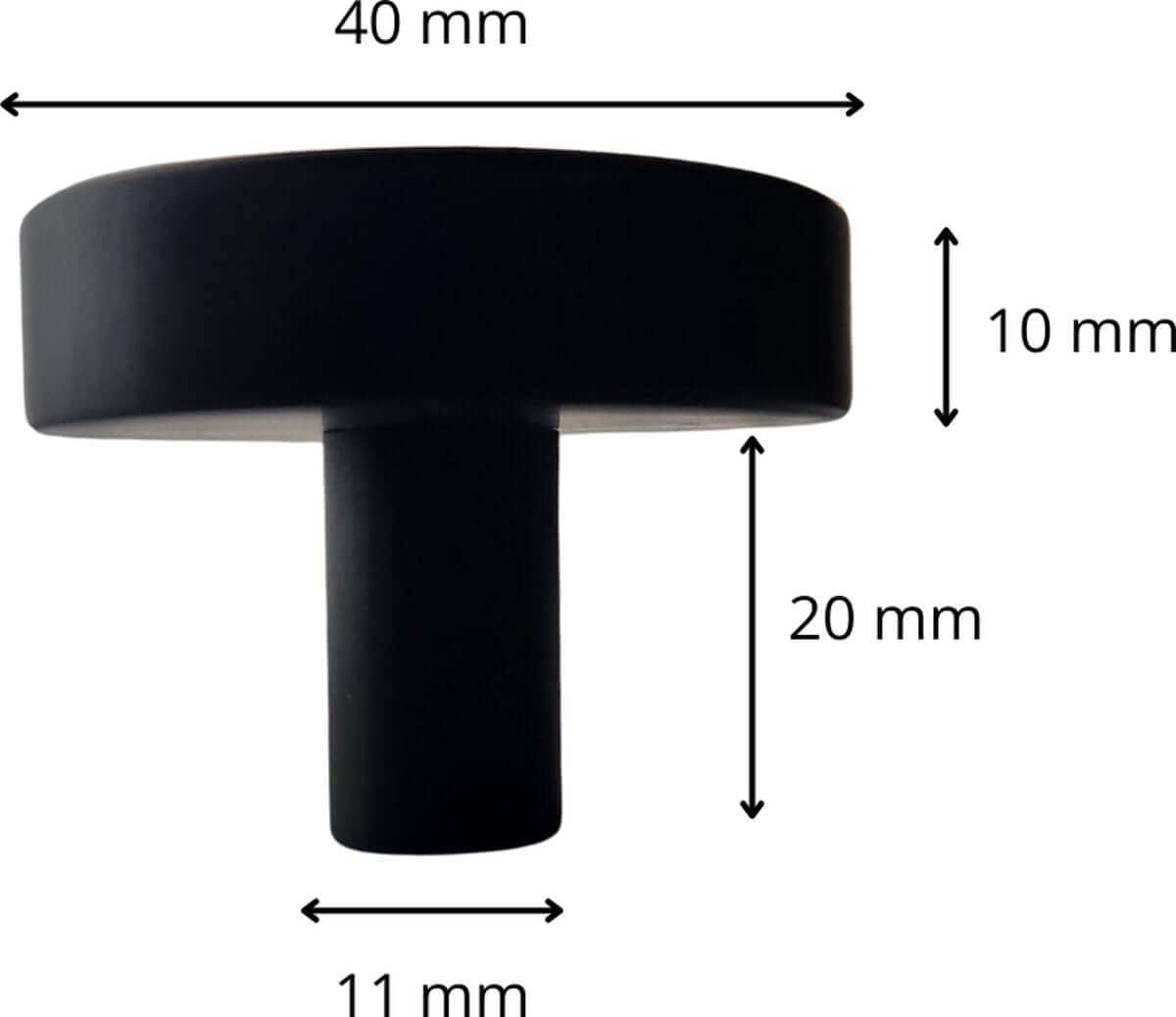 20X Deurknop 40mm Rond Zwart – Circle - BY MJM - GMJ30-20