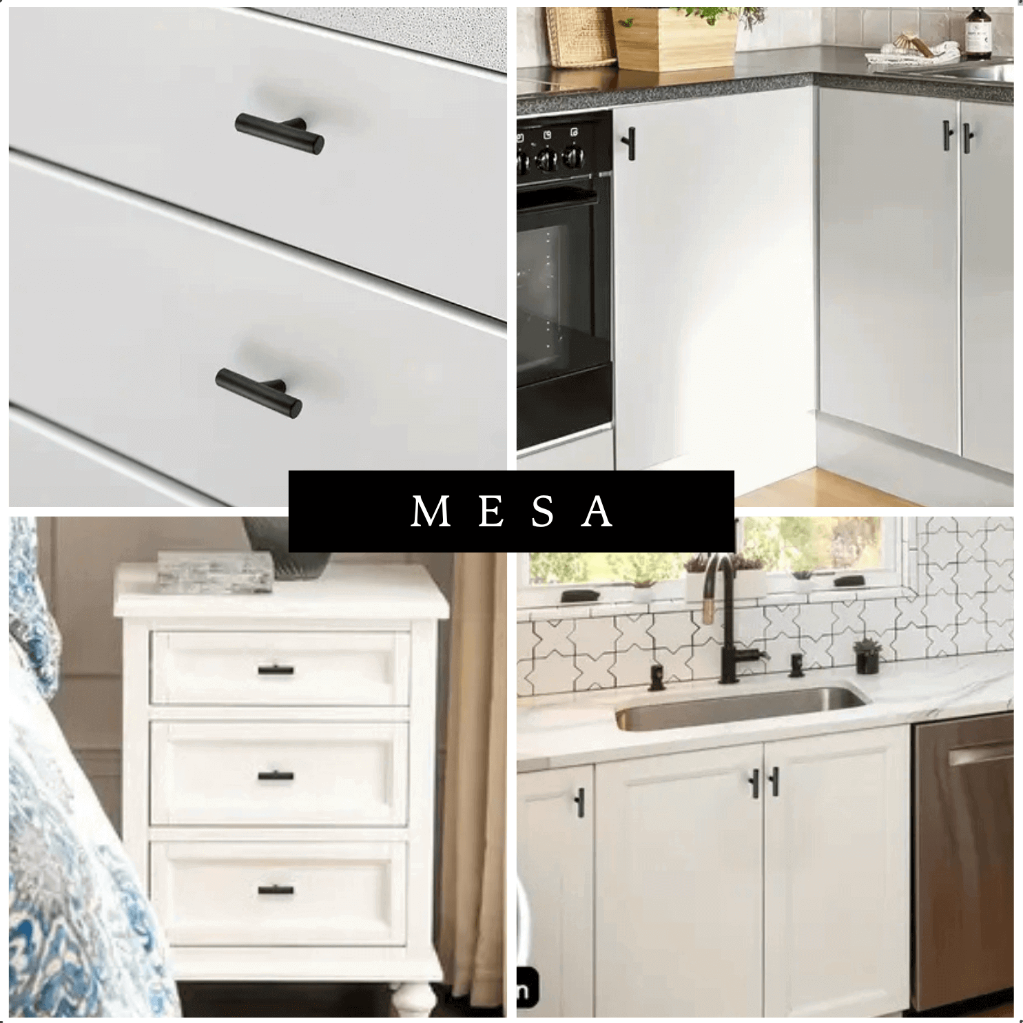 20X Deurknop 50mm Aluminium Zwart – Mesa - BY MJM - GMJ100-20