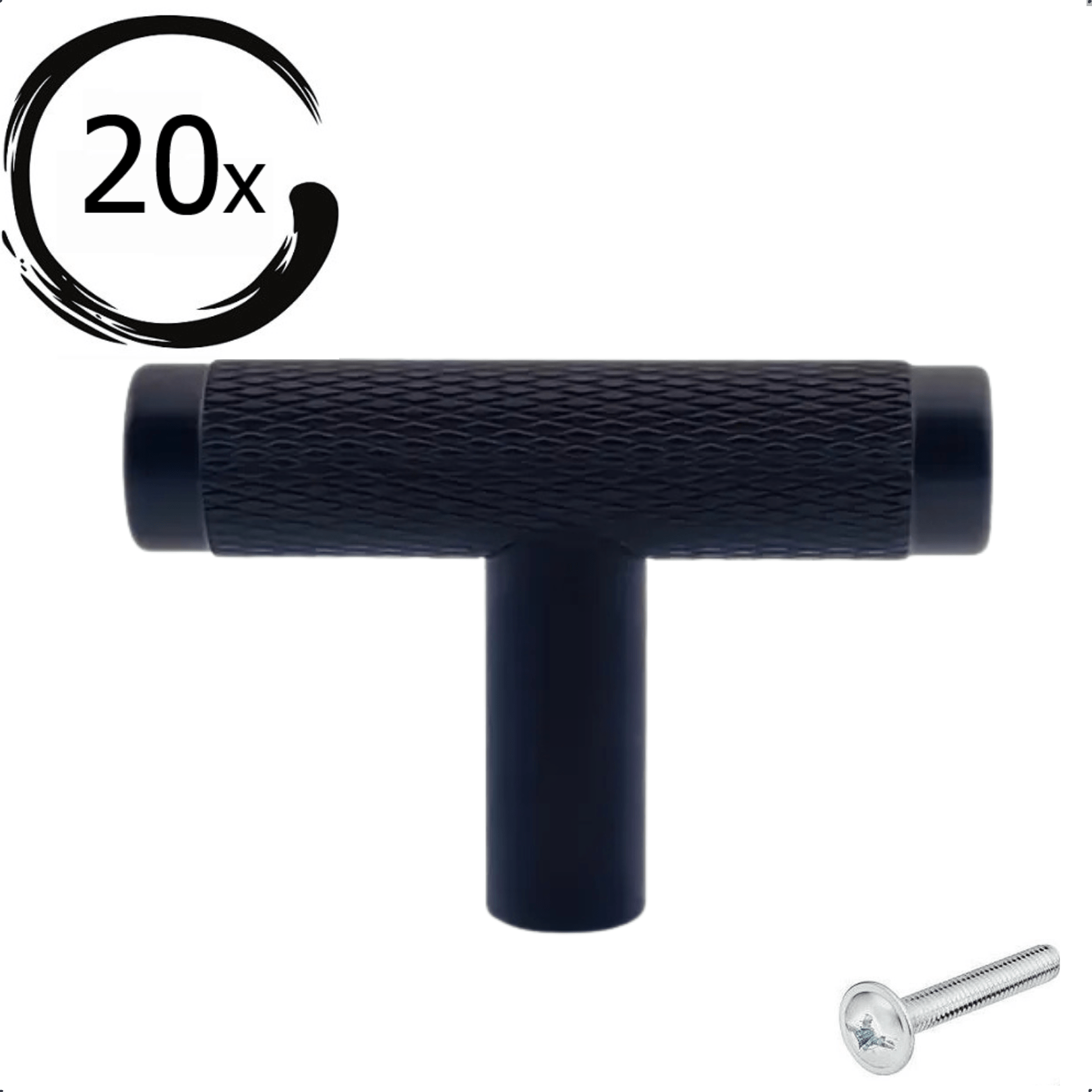 20X Deurknop 50mm Aluminium Zwart – Waco - BY MJM - GMJ101-20