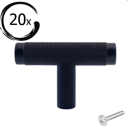 20X Deurknop 50mm Aluminium Zwart – Waco - BY MJM - GMJ101-20