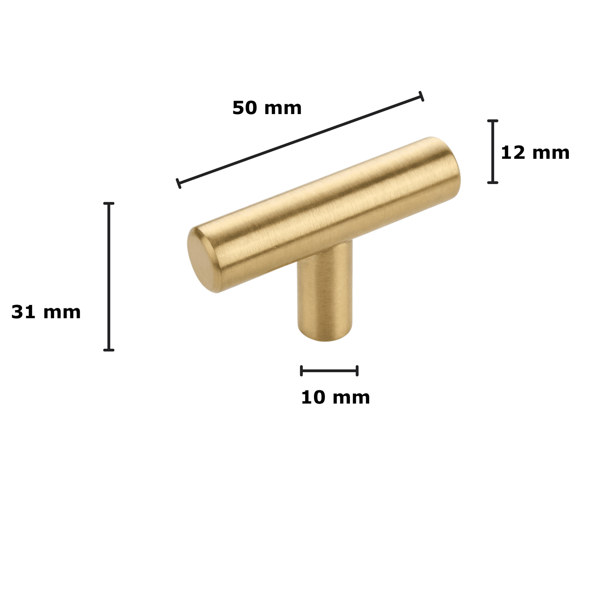 20X Deurknop 50mm RVS Goud – Denver (kopie) - BY MJM - GMJ121-20