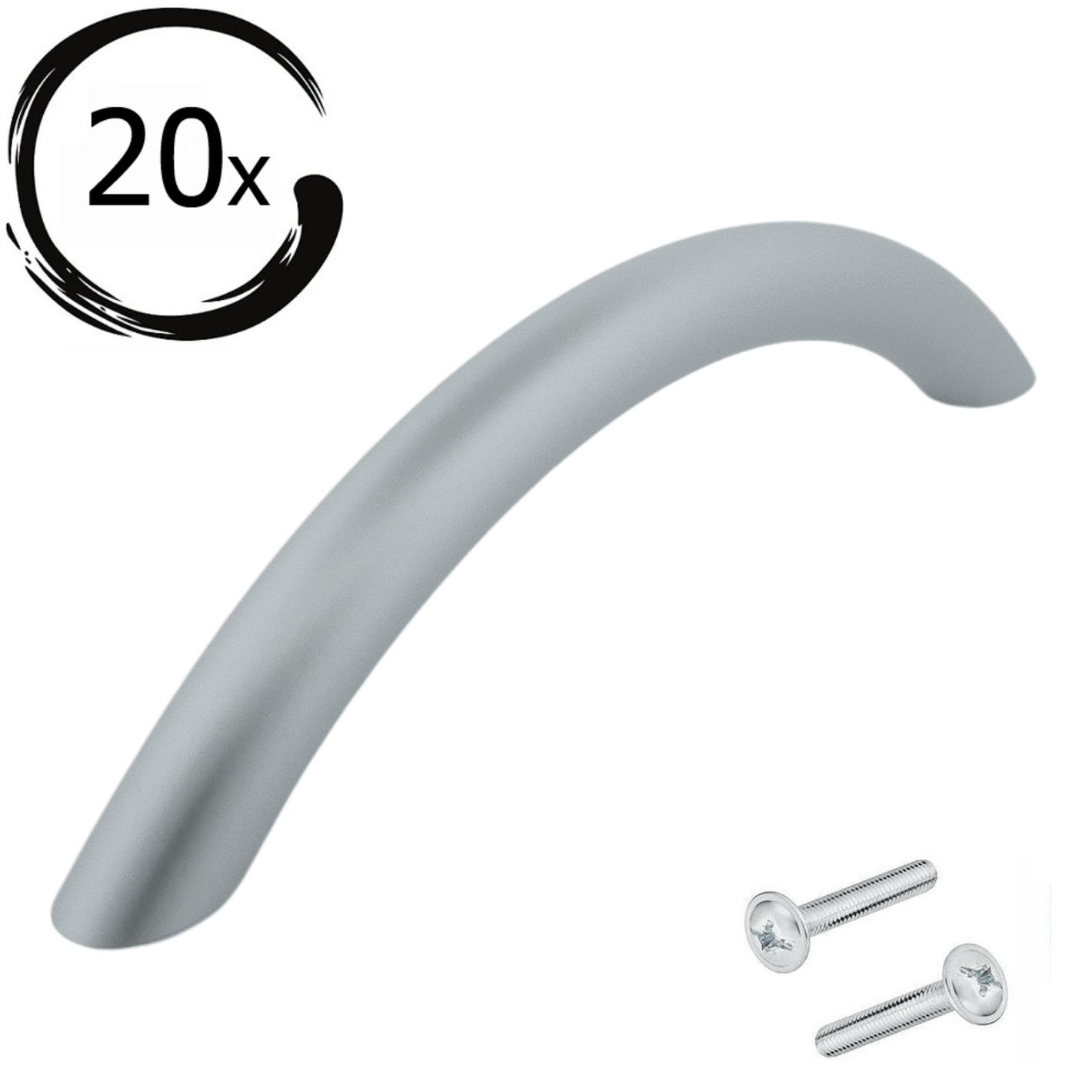 20 stuks aluminium handgrepen Chicago 128mm met matte afwerking en meegeleverde bevestigingsschroeven