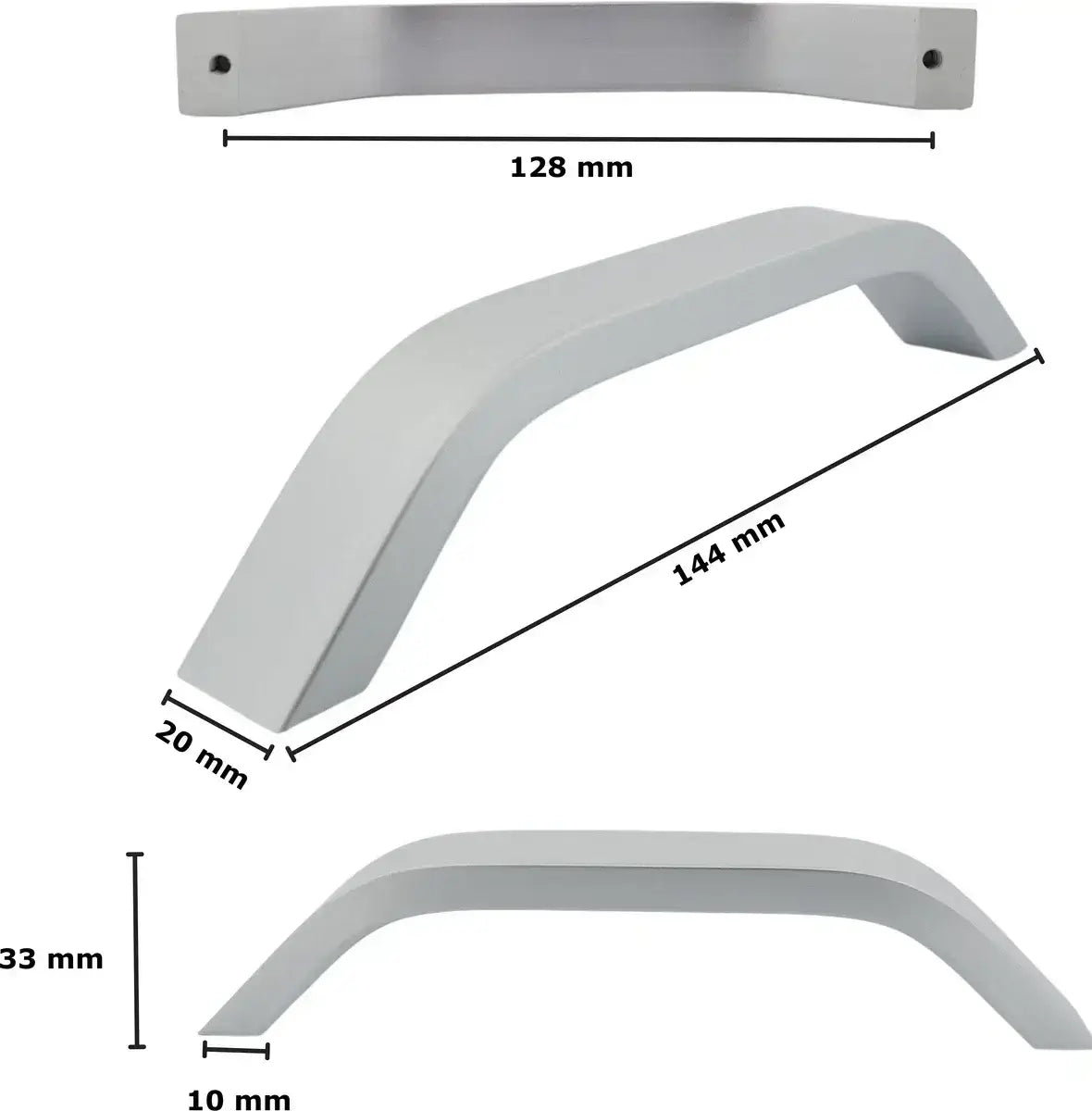 20X Handgreep 128mm Aluminium Mat – Tulsa - BY MJM - GMJ10-20