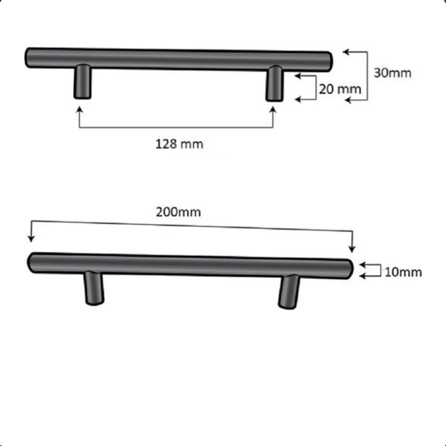 20X Handgreep 128mm RVS Wit – Denver - BY MJM - GMJ56-20