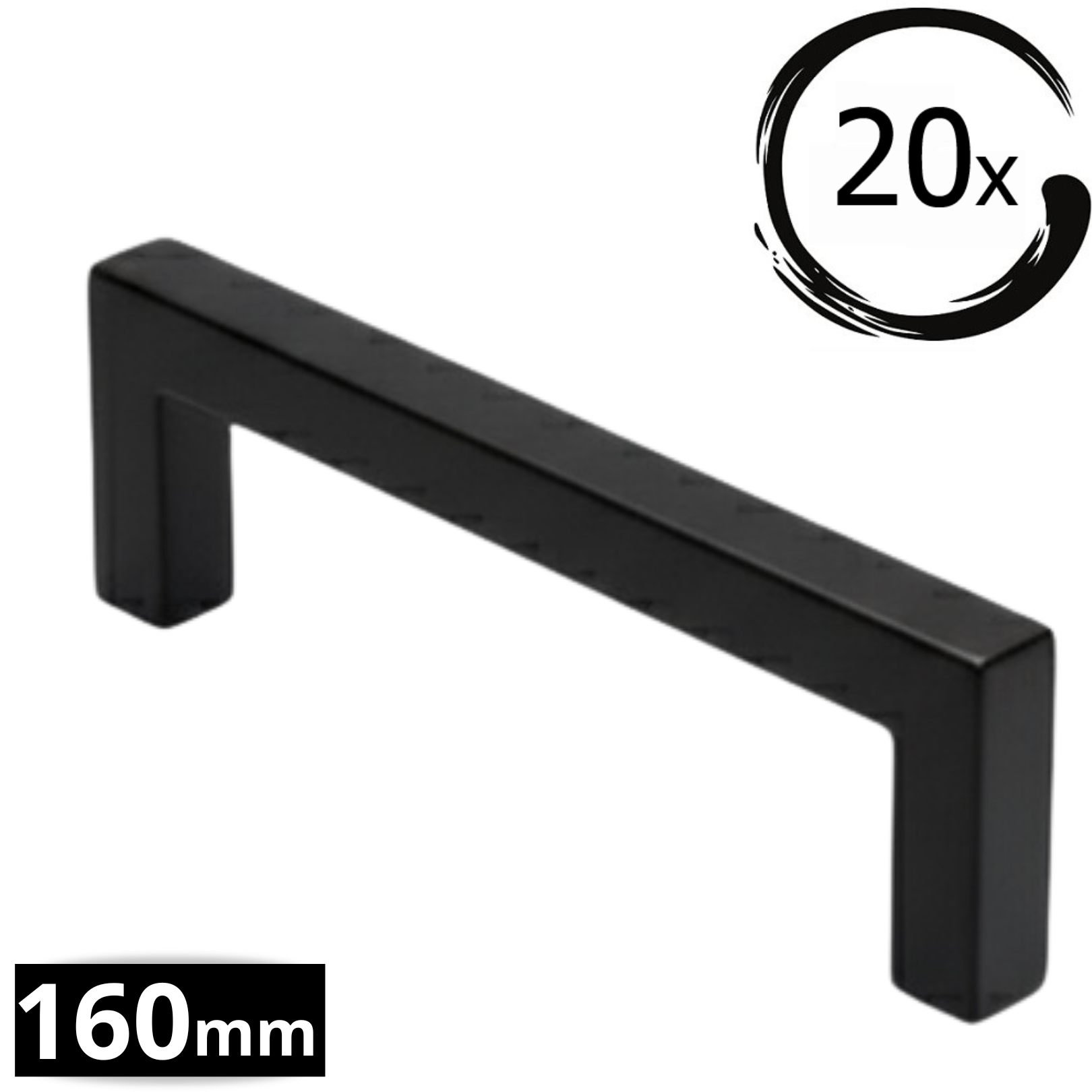 20X Handgreep 160mm Zwart – Dallas - BY MJM - GMJ28-20