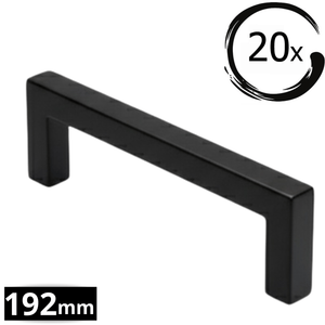 20X Handgreep 192mm RVS Zwart – Dallas - BY MJM - GMJ29-20