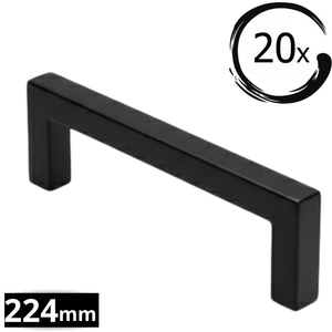 20X Handgreep 224mm RVS Zwart – Dallas - BY MJM - GMJ86-20