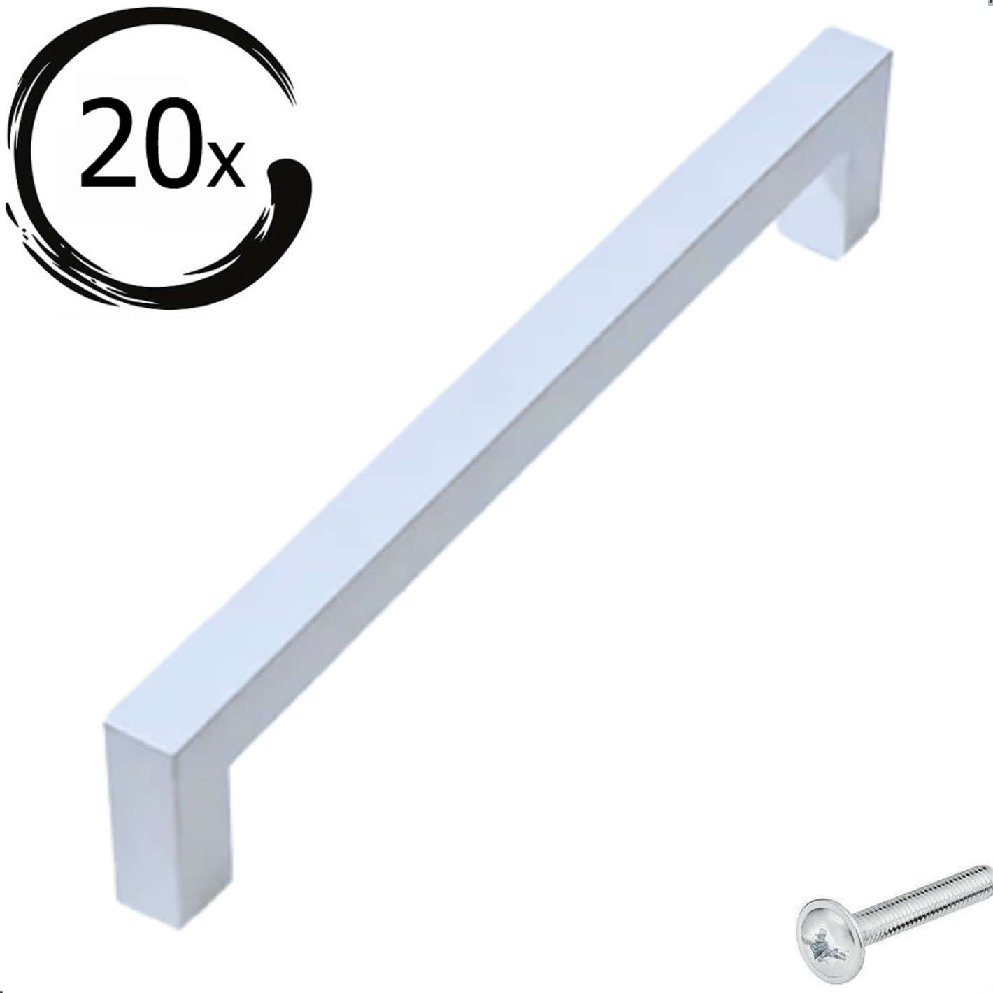 20X Handgreep 96mm Aluminium Wit – Twig - BY MJM - GMJ116-20