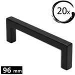 20X Handgreep 96mm RVS Zwart – Dallas - BY MJM - GMJ52-20