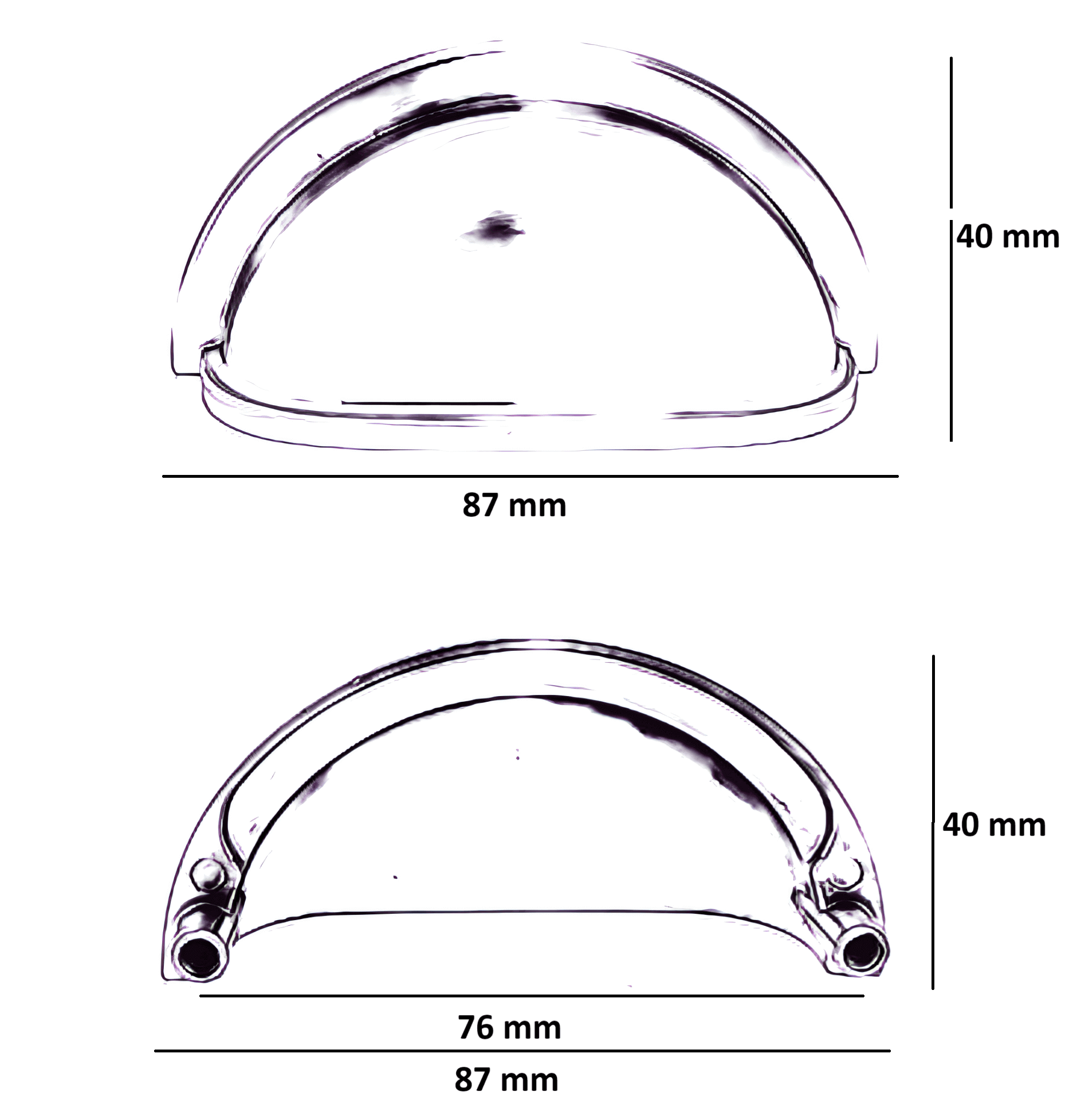 20X Komgreep Columbia 76 mm Chroom - BY MJM - GMJ81-20