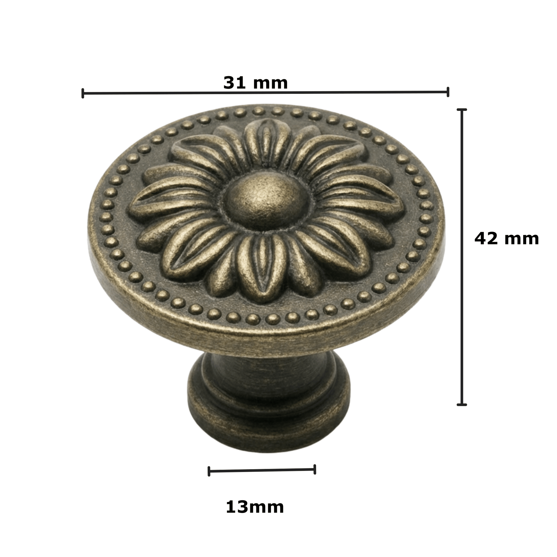 20X Meubelknop 31mm Brons – Orleans - BY MJM - GMJ96-20