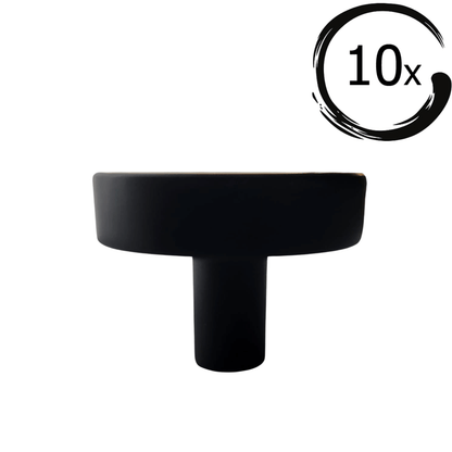 20X Deurknop Circle 40 mm Knop Rond Zwart