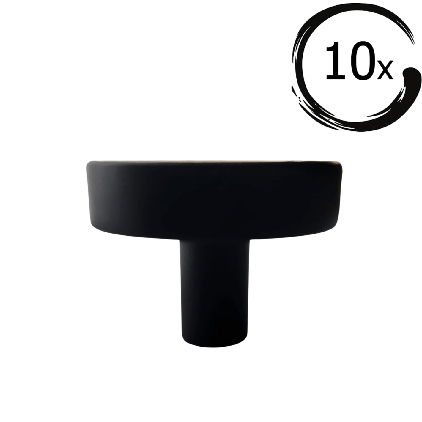 Kreis 40 mm Knopf rund schwarz Set 10
