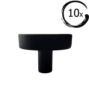 Kreis 40 mm Knopf rund schwarz Set 10