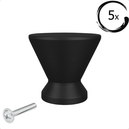 5X Deurknop Dover Zwart