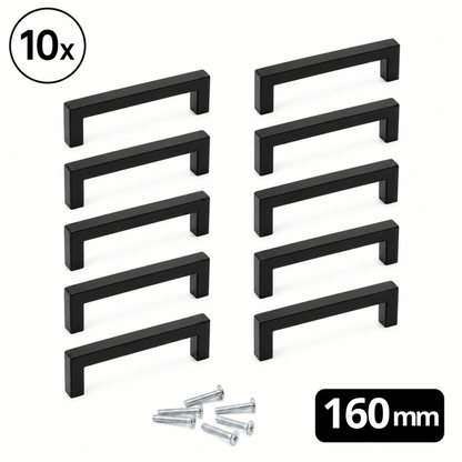 10x Griff 160mm Schwarz – Dallas