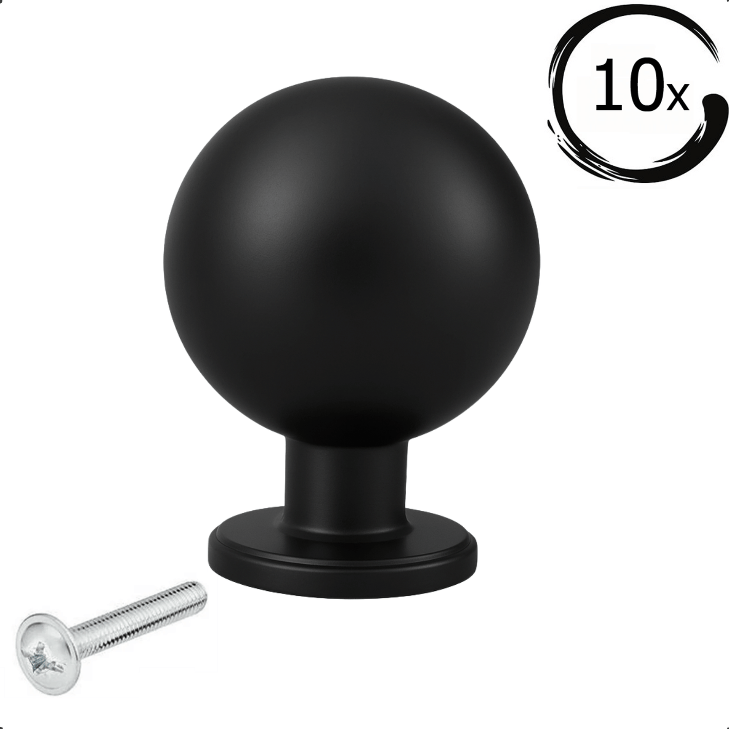 10X Deurknop Madison Zwart