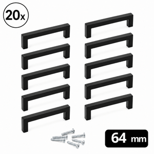 Griff 128 mm Edelstahl Schwarz – Dallas
