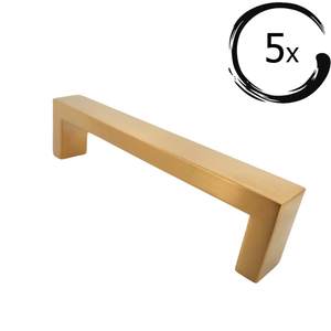 5X Handgreep Atlanta 96 mm RVS Goud