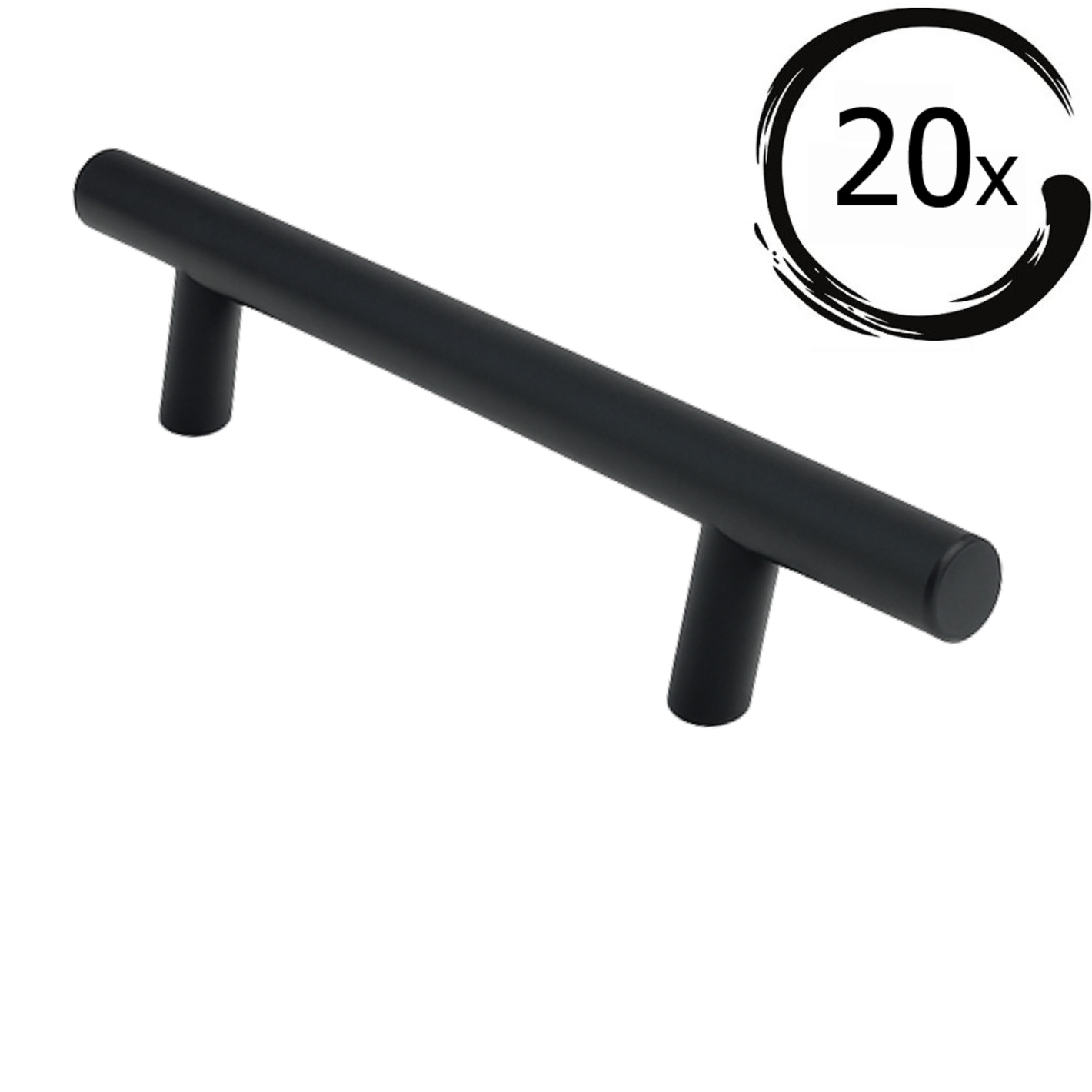 20X Handgreep Denver 96 mm RVS Zwart