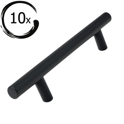 10x Handle / Furniture Handle - Denver 160 mm - Black Stainless Steel
