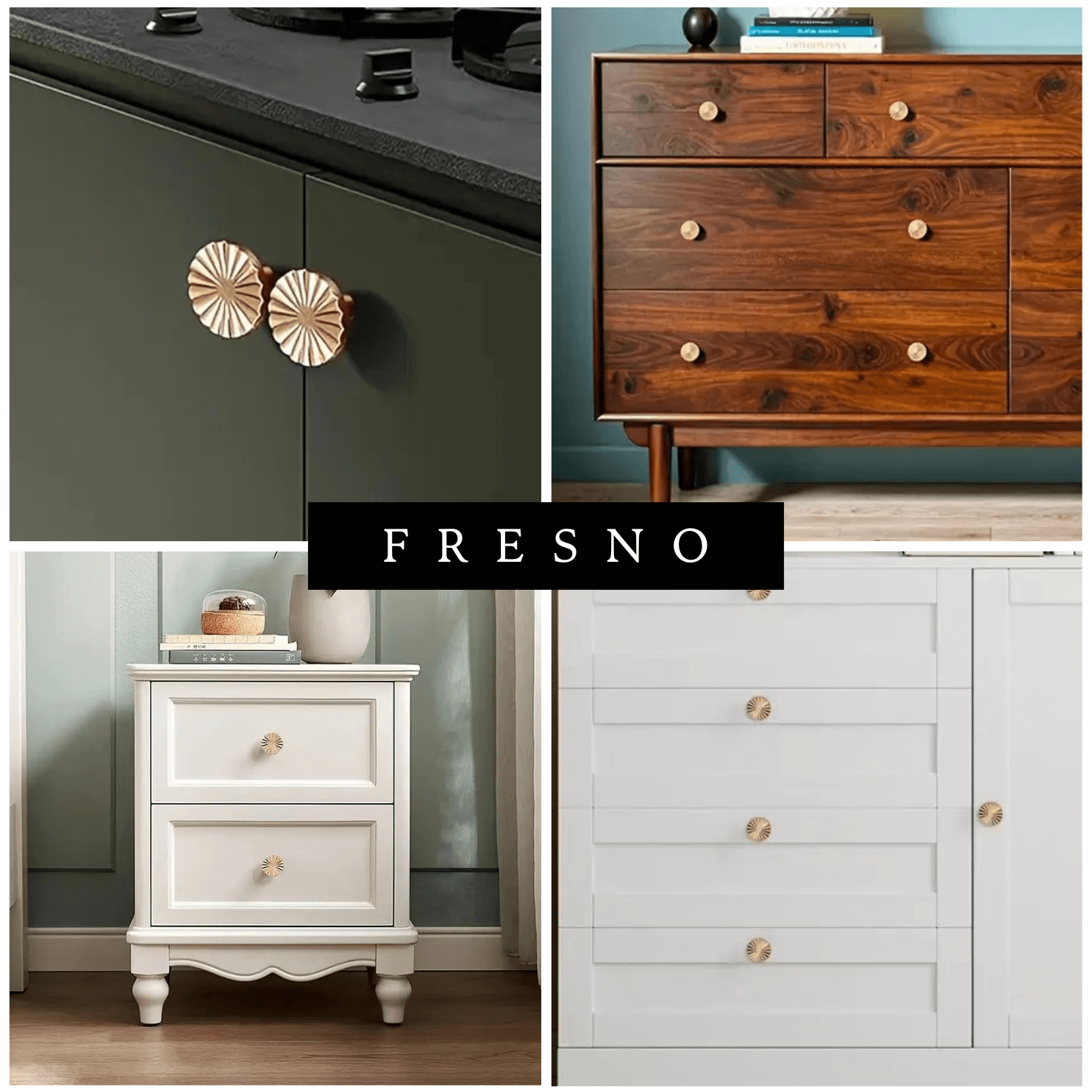 5X Deurknop 35mm Kunststof Goud – Fresno - BY MJM - GMJ97-5