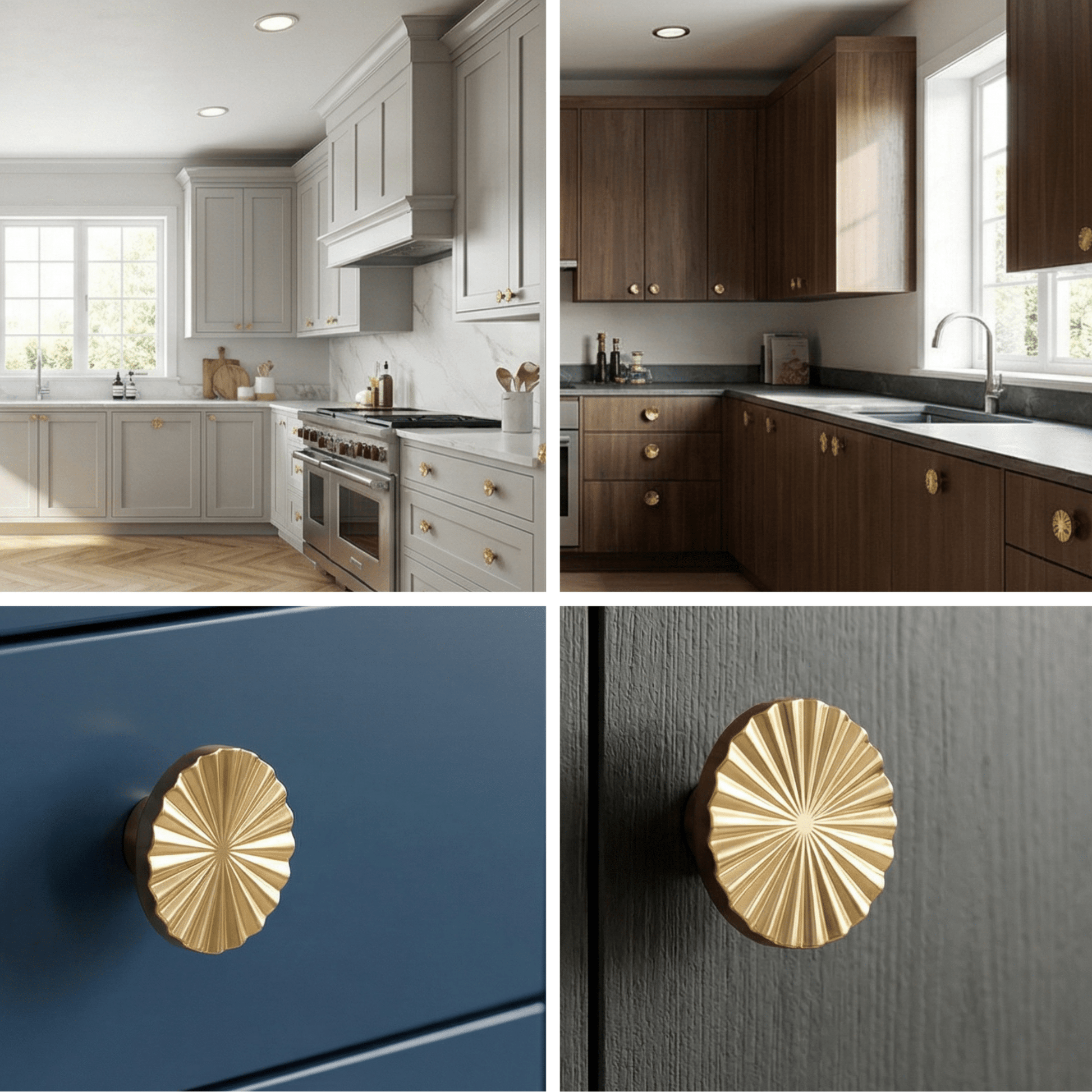 5X Deurknop 35mm Kunststof Goud – Fresno - BY MJM - GMJ97-5