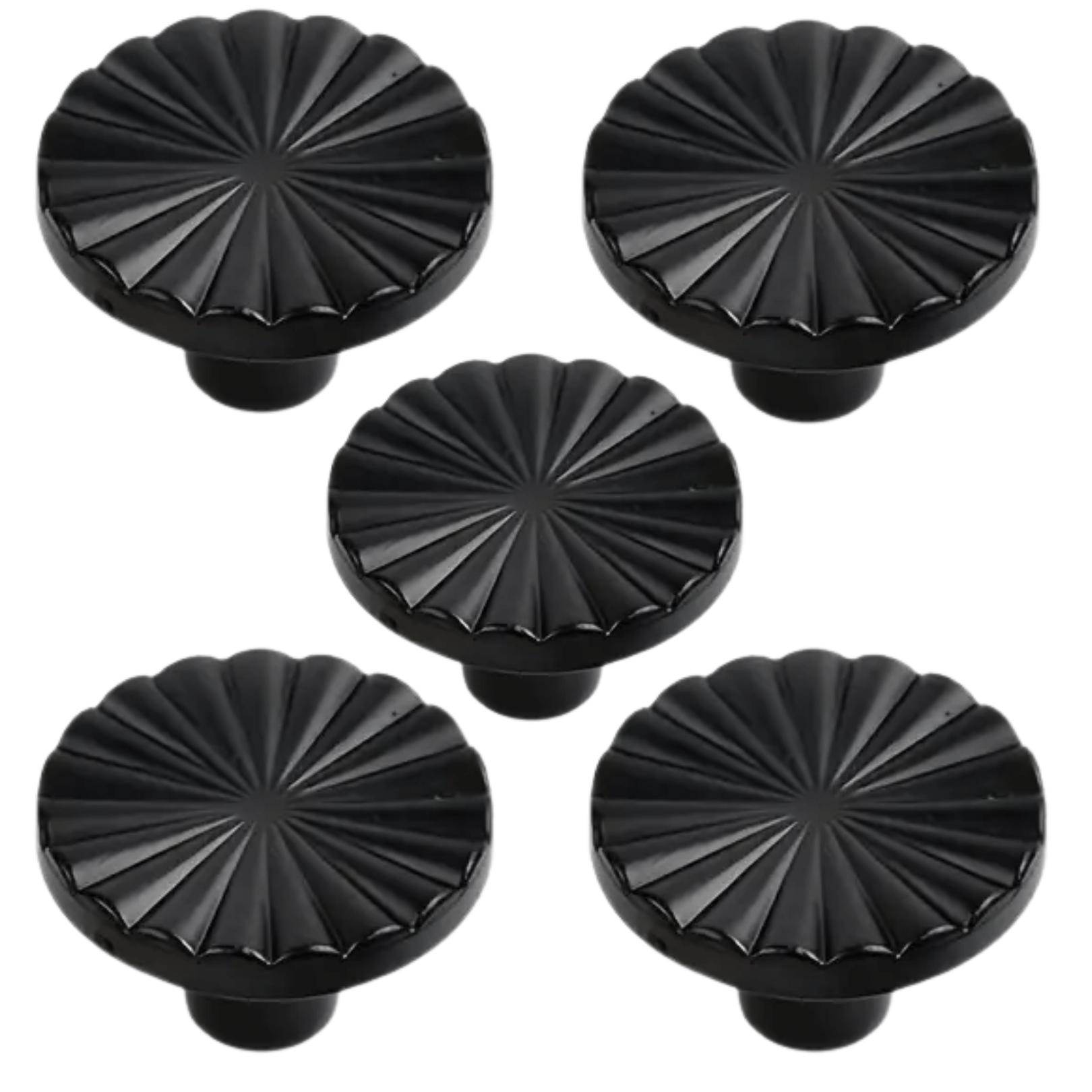 5X Deurknop 35mm Kunststof Zwart– Fresno - BY MJM - GMJ118