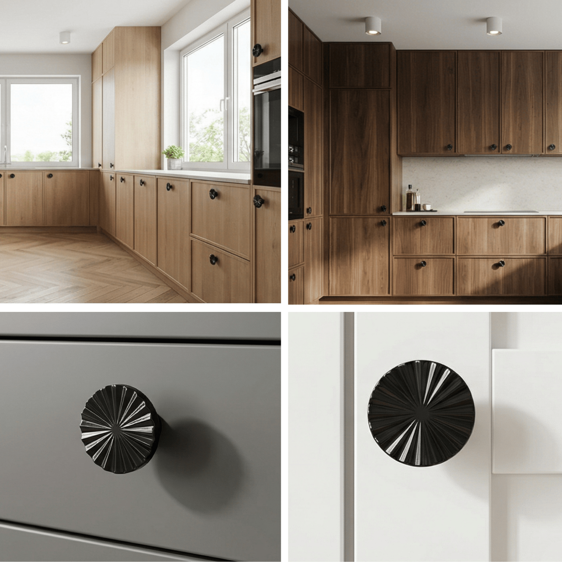 5X Deurknop 35mm Kunststof Zwart– Fresno - BY MJM - GMJ118