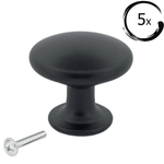 5X Deurknop Macon 27 mm – Aluminium Zwart - BY MJM - GMJ01-5