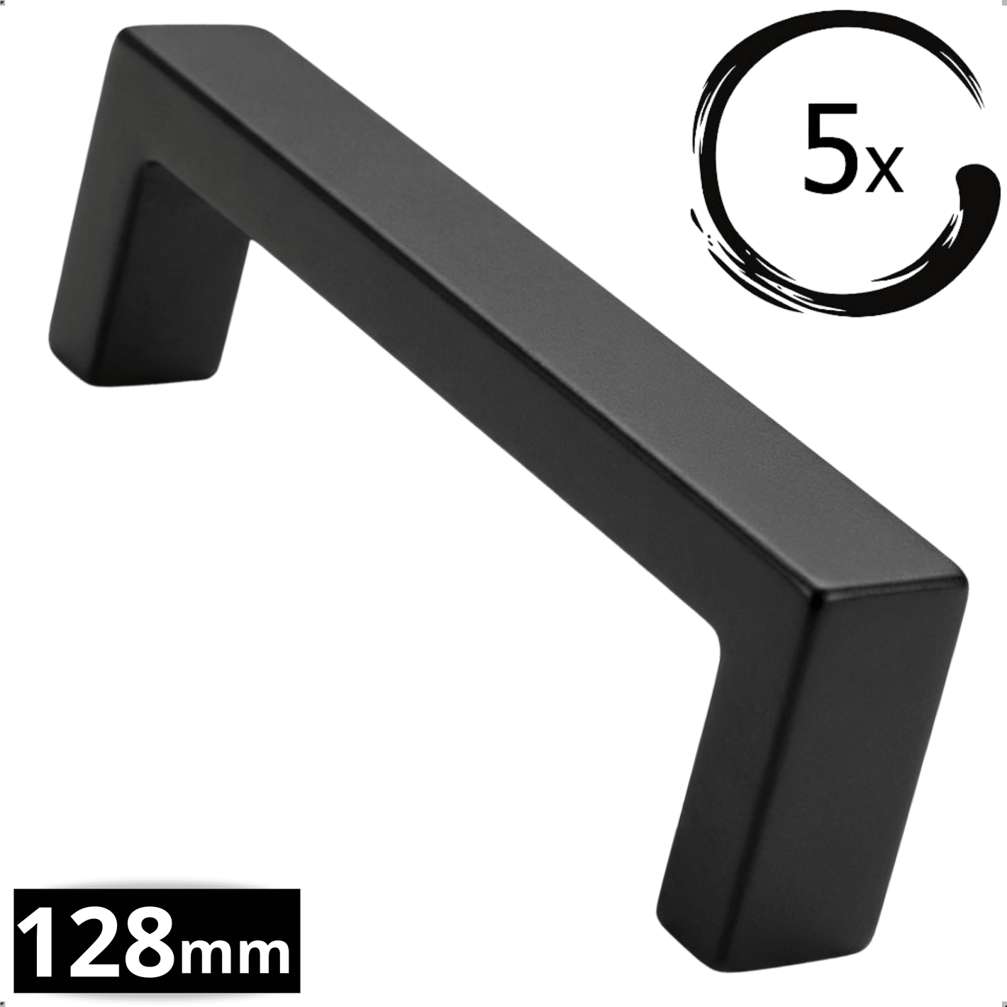 5X Handgreep 128mm RVS Zwart – Atlanta - BY MJM - GMJ05-5