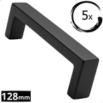 5X Handgreep 128mm RVS Zwart – Atlanta - BY MJM - GMJ05-5