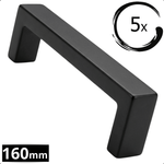 5X Handgreep 160mm RVS Zwart – Atlanta - BY MJM - GMJ14-5