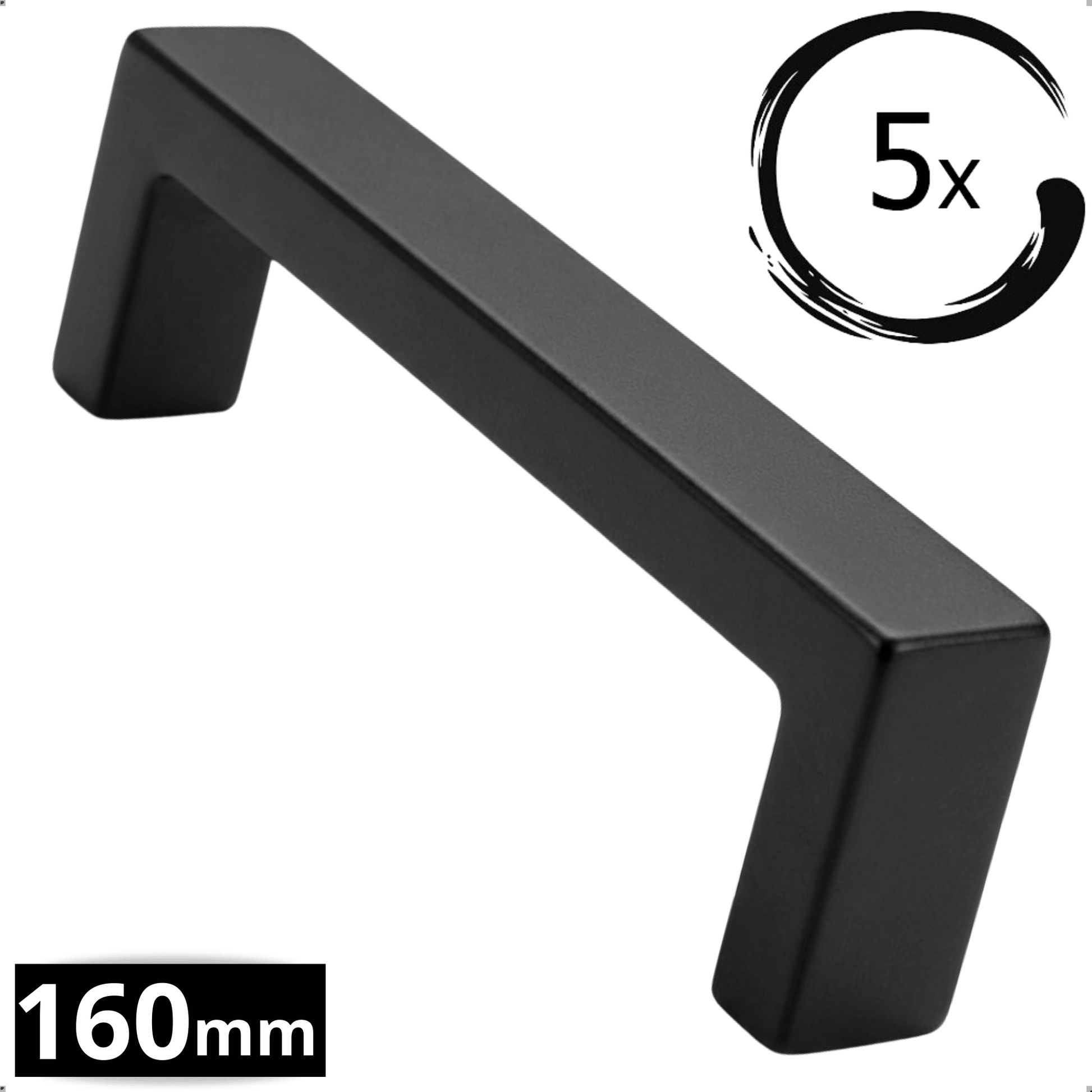 5X Handgreep 160mm RVS Zwart – Atlanta - BY MJM - GMJ14-5