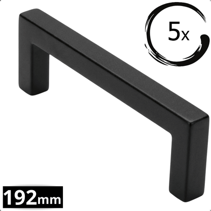 5X Handgreep 192mm RVS Zwart – Dallas - BY MJM - GMJ29-5