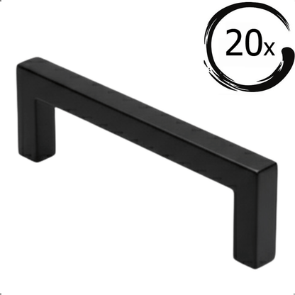 20x Handgreep 128 mm Rvs Zwart Dallas