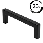 Handgreep / Meubelgreep Dallas 192 mm RVS Zwart Set 20, modern design, luxe uitstraling, 20 stuks