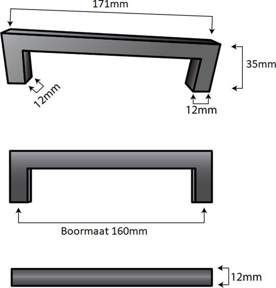 Dallas 160 mm Edelstahl Schwarz