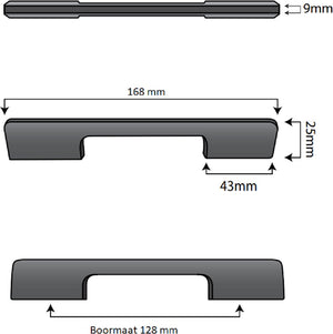 Handgreep Seattle 128 mm Aluminium Wit