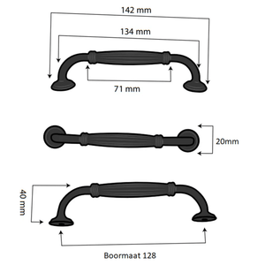 Norfolk 128mm Schwarz Set 5