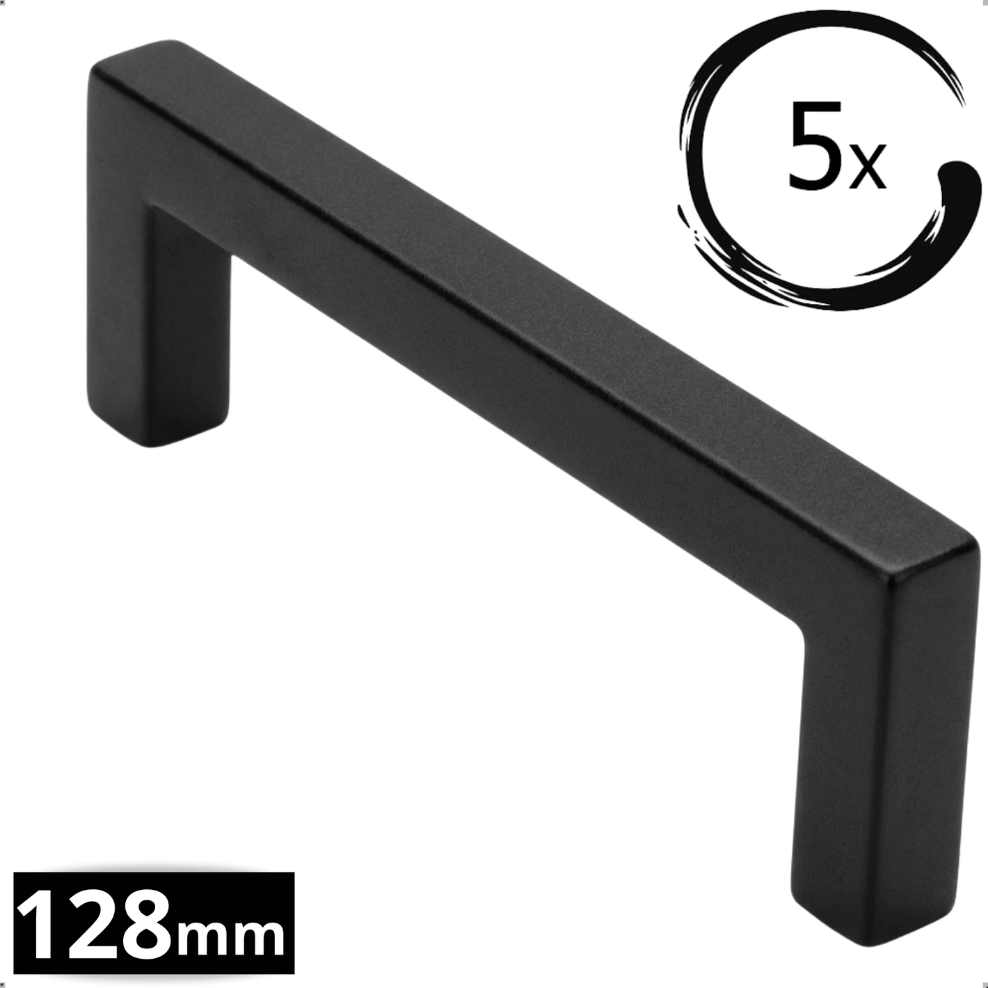 5 Handgreep 128mm RVS Zwart – Dallas