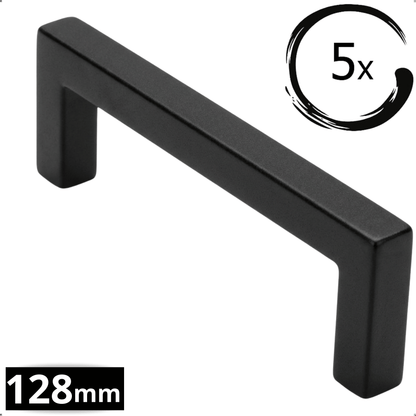 5 Handgreep 128mm RVS Zwart – Dallas