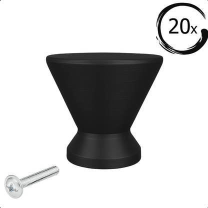 20X Deurknop Dover Zwart