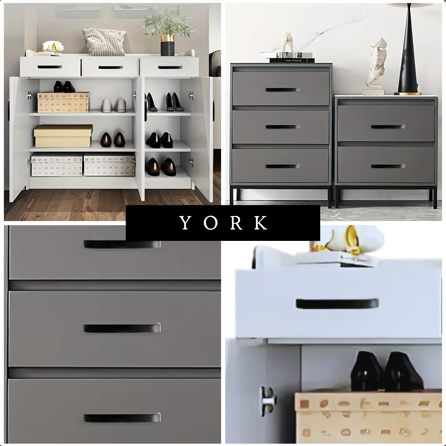 Handgreep York 96 mm Rvs Zwart