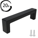 Set 10X handgrepen/handvatten 96mm RVS zwart met luxe look. Incl. schroeven, eenvoudig te monteren. Levering uit eigen voorraad; voor 15:00 besteld, morgen in huis. - BY MJM - GMJ55-20
